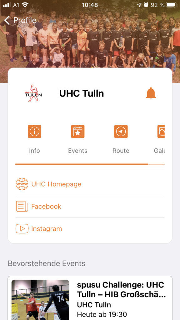 UHC Tulln in der Cities App